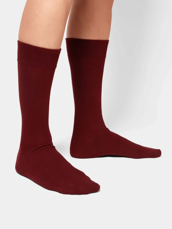 Dreier Pack - Einfarbige rote Socken