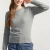 Feine Wolle Damen-Pullover Laura Grau