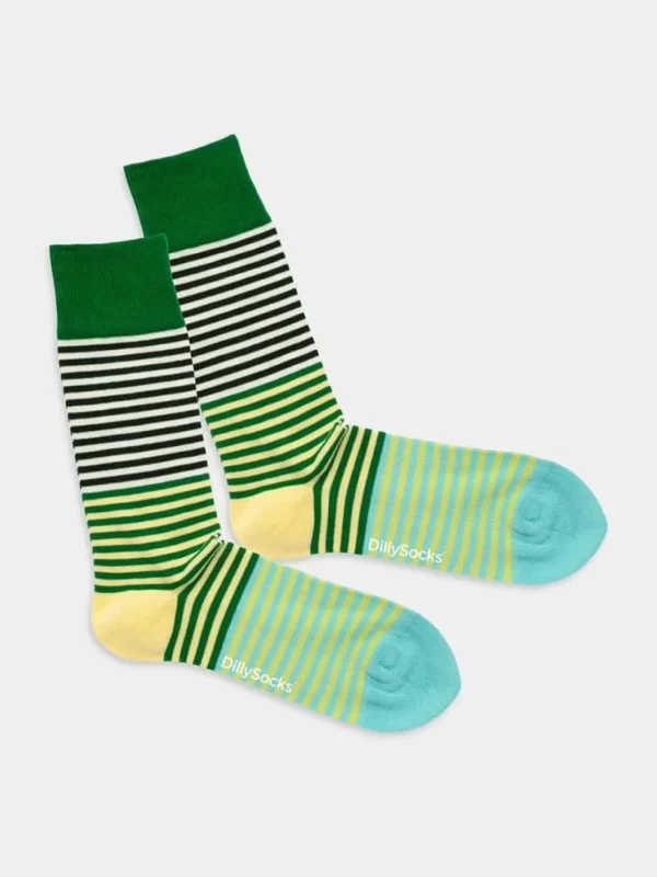 Fine Line Green Socken aus Bio-Baumwolle
