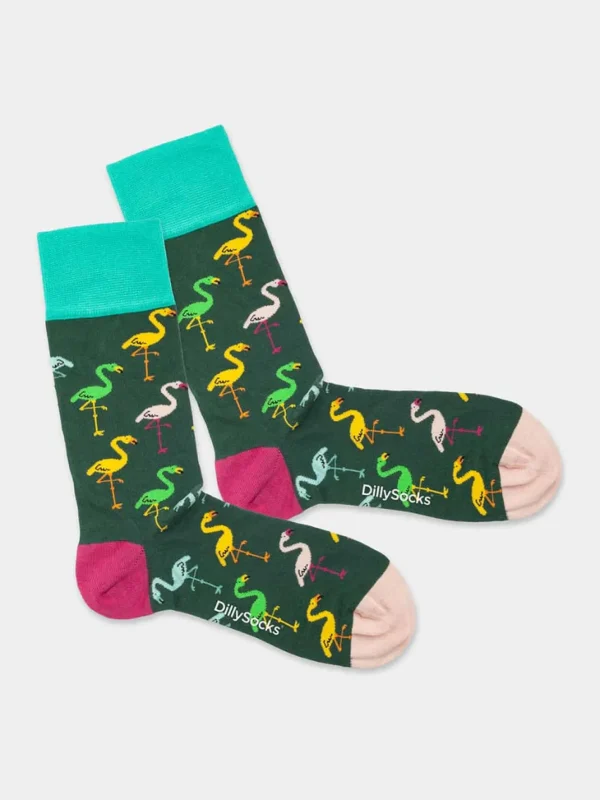 Flamingo Forest Socken aus Bio-Baumwolle