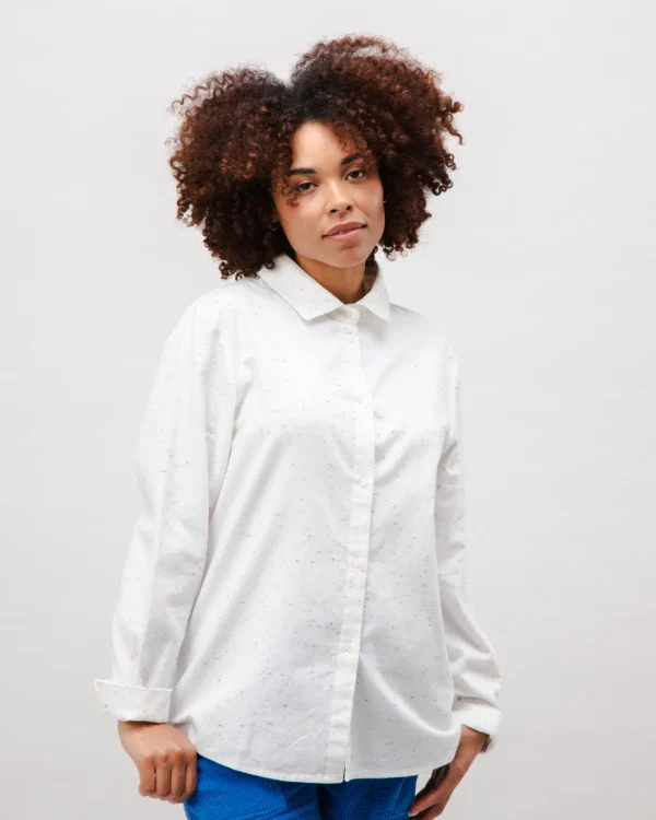 Flanel Bluse Ekru