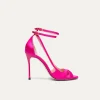 Fuchsia vegane Sandalen mit hohem Absatz