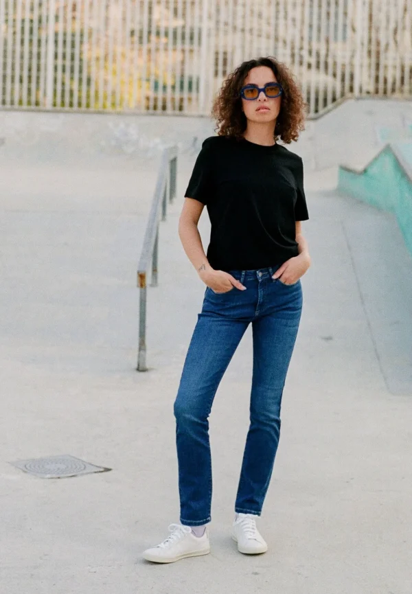 Gerade Damenjeans Faye Straight Stone Indigo