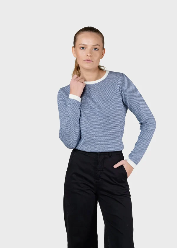 Gestreifter feiner Pullover Rosa blau