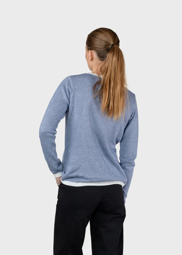 Gestreifter feiner Pullover Rosa blau