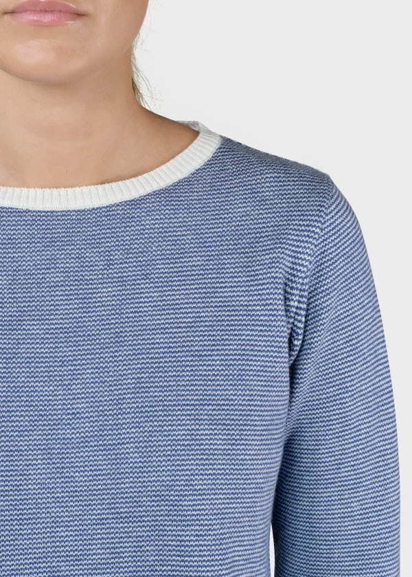 Gestreifter feiner Pullover Rosa blau