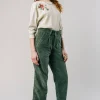 Grüne Damen-Cordsamthose