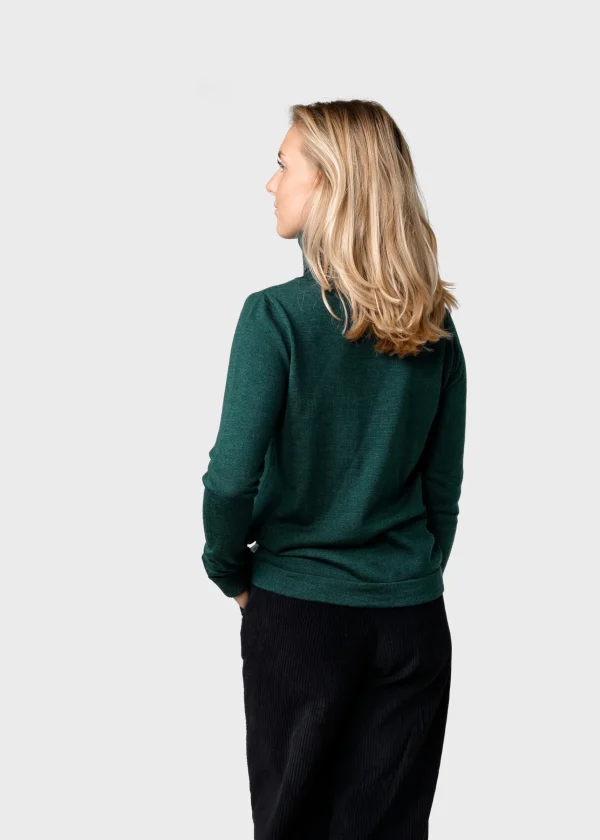 Grüner Merino-Rollkragenpullover Isabella