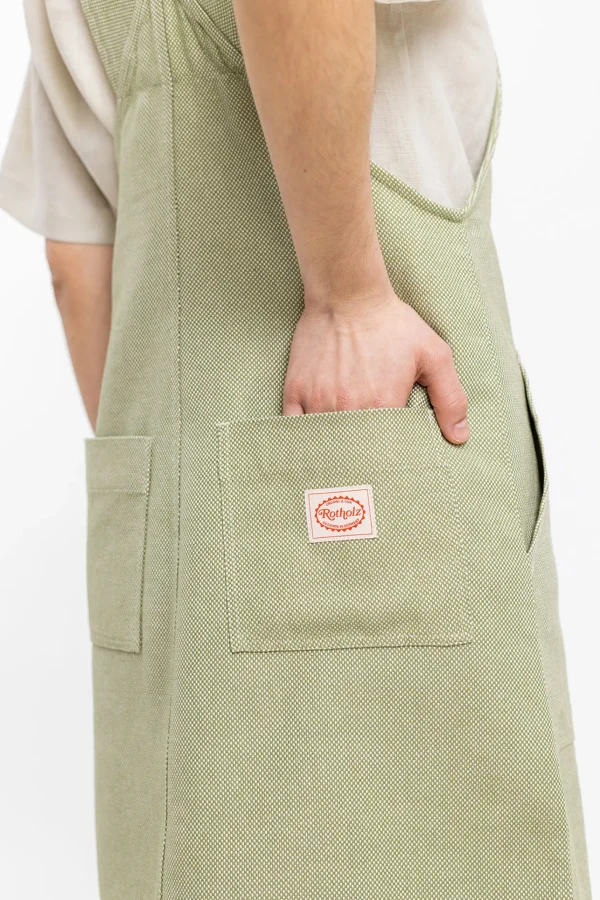 Grünes Overallkleid aus Bio-Baumwolle