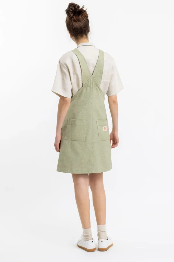 Grünes Overallkleid aus Bio-Baumwolle