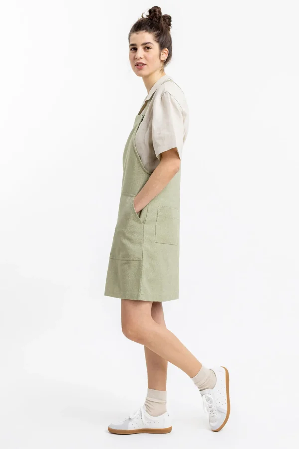 Grünes Overallkleid aus Bio-Baumwolle
