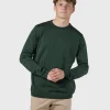 Herren dünner Merino Strickpullover Moss green
