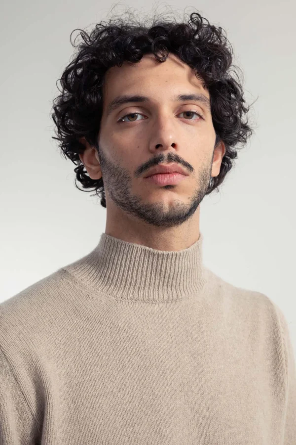 Herren Kaschmirpullover Clemente Beige