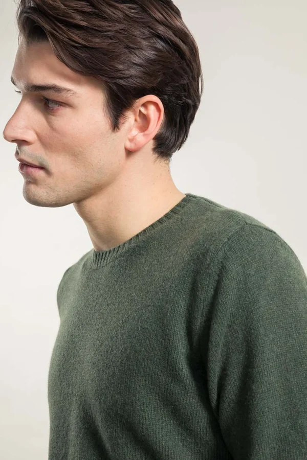 Herren Kaschmirpullover Romeo Waldgrün