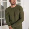 Herren Pullover Damier khaki