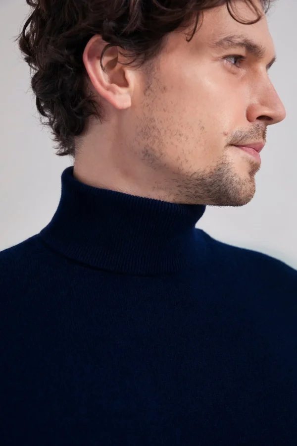 herren Rollkragenpullover Alberto Marinenblau