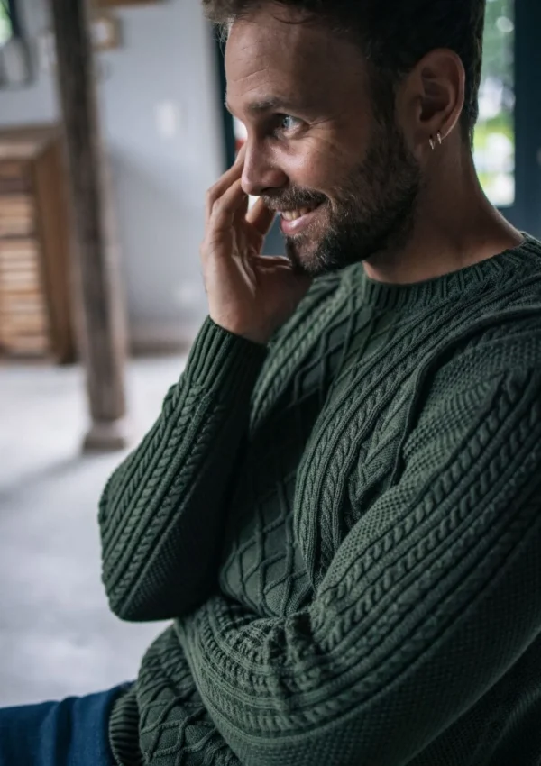 Herren Strickpullover Véritable Khaki