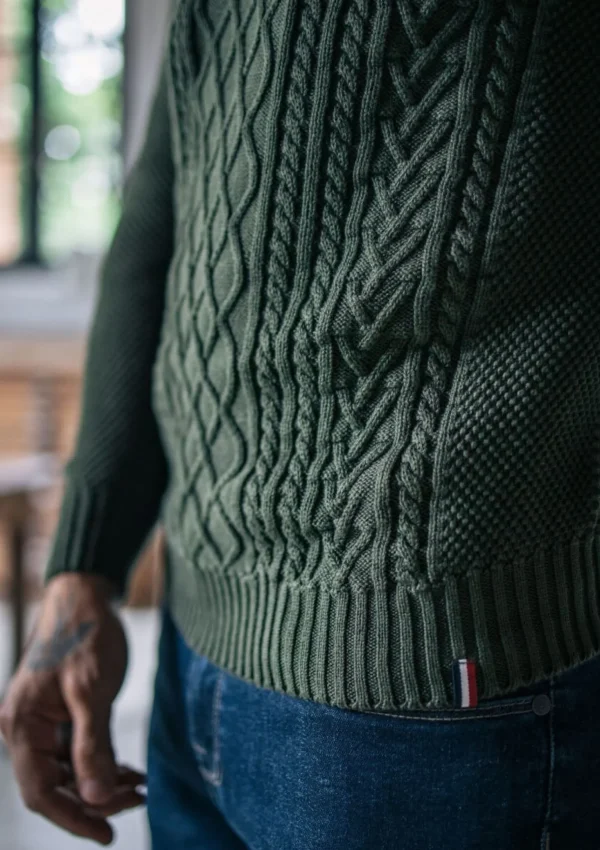 Herren Strickpullover Véritable Khaki