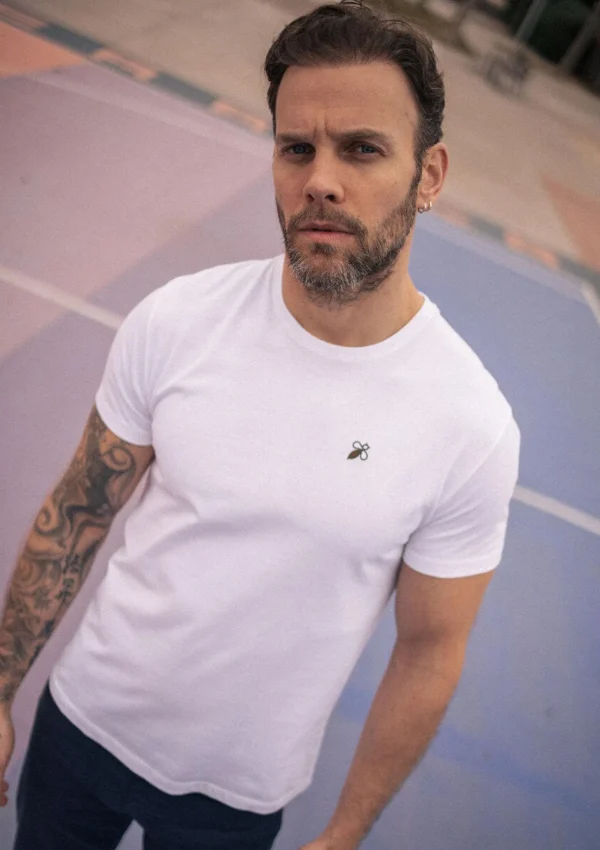 Herren T-Shirt aus Bio-Baumwolle Essaim weiss