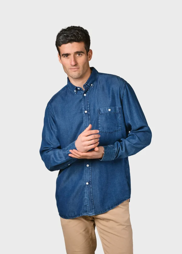 Herrenhemd in Lyocell Benjamin Jeansblau