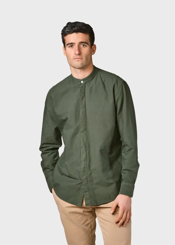 Herrenhemd mit Stehkragen Simon Olive