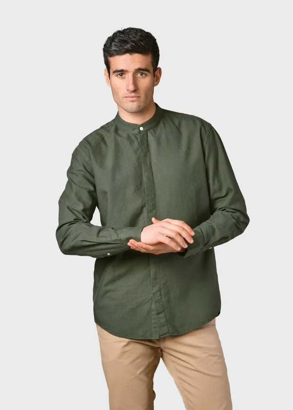 Herrenhemd mit Stehkragen Simon Olive