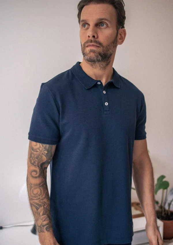 Herren-Poloshirt aus Bio-Baumwolle Amical Navy