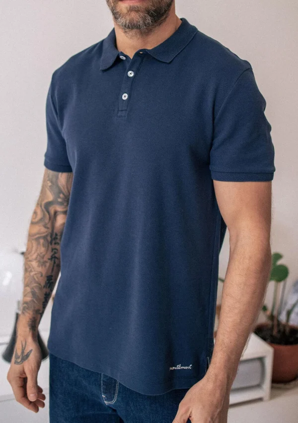 Herren-Poloshirt aus Bio-Baumwolle Amical Navy