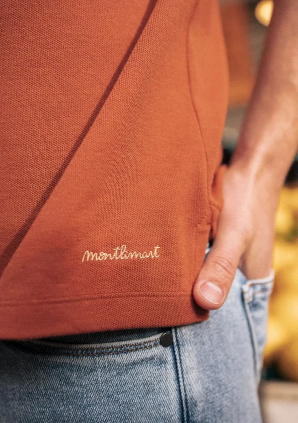 Herren-Poloshirt aus Bio-Baumwolle Amical Terracotta