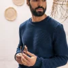 Herrenpullover aus Bio-Baumwolle Reflet Marine