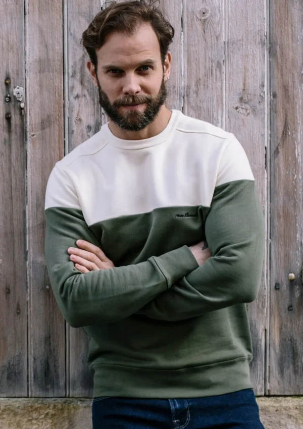 Herren-Sweatshirt aus Bio-Baumwolle Climat Khaki