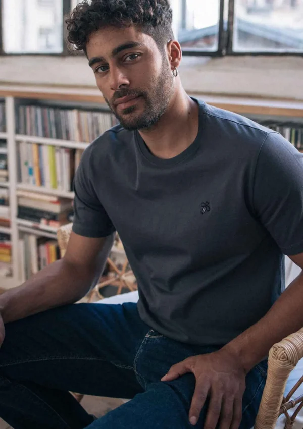 Herren-T-Shirt aus Bio-Baumwolle Essaim Anthrazit