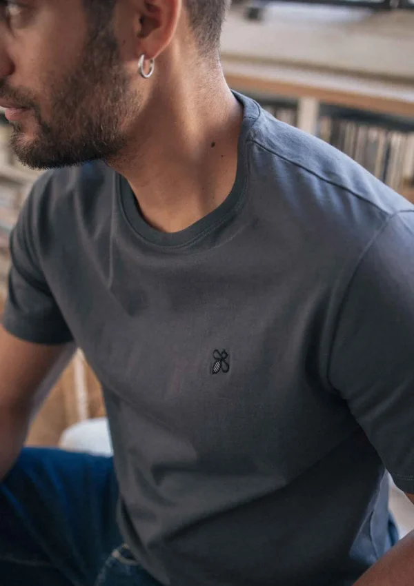 Herren-T-Shirt aus Bio-Baumwolle Essaim Anthrazit