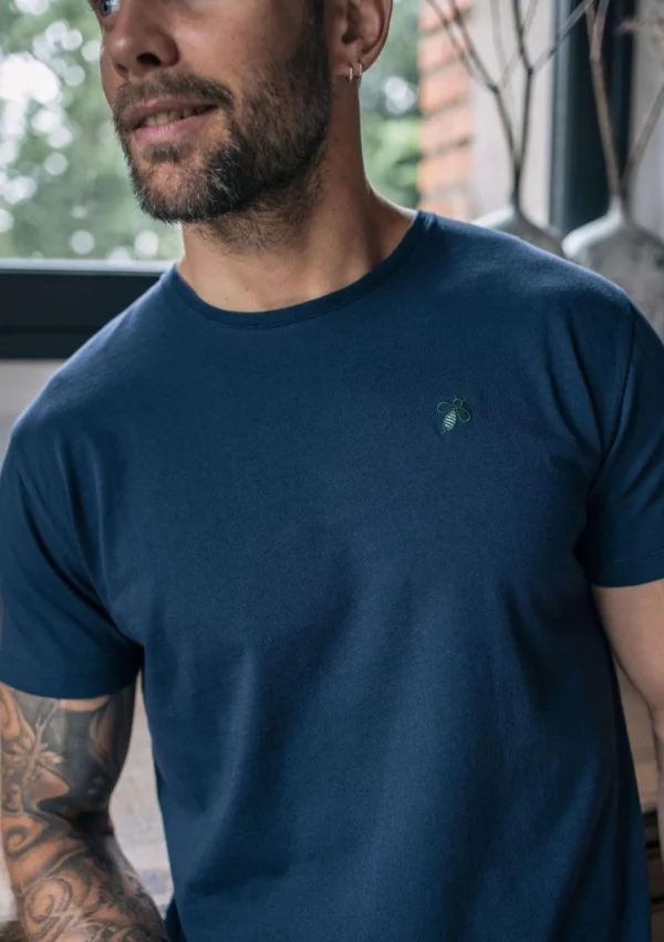 Herren-T-Shirt aus Bio-Baumwolle Essaim Marineblau