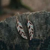 Holz-Ohrringe Piuma Grün