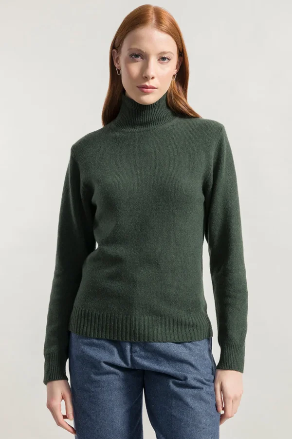 Kaschmir Rollkragen-Pullover Ada Waldgrün