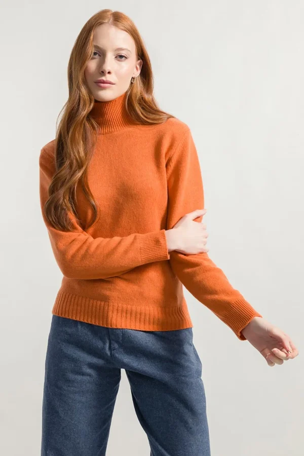 Kaschmir Rollkragen-Pullover Ada Orange