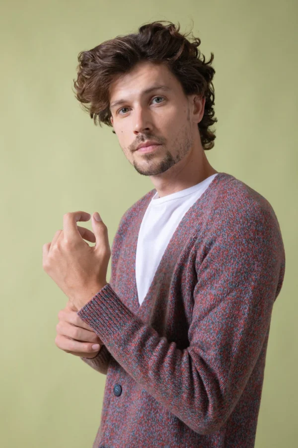 Kaschmir-Cardigan Giovanni Orange meliert