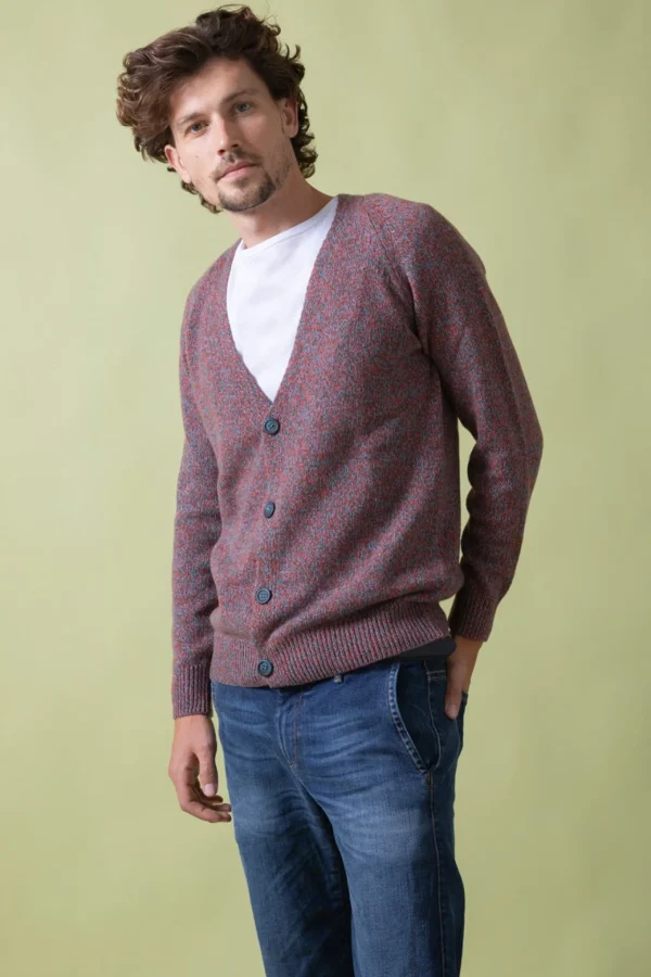 Kaschmir-Cardigan Giovanni Orange meliert