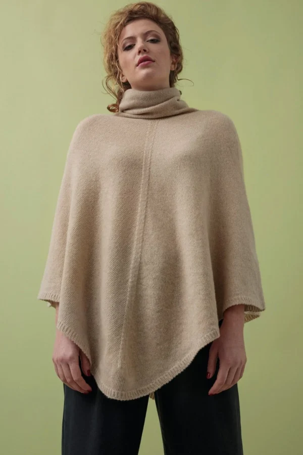 Kaschmirponcho Elisabetta Beige