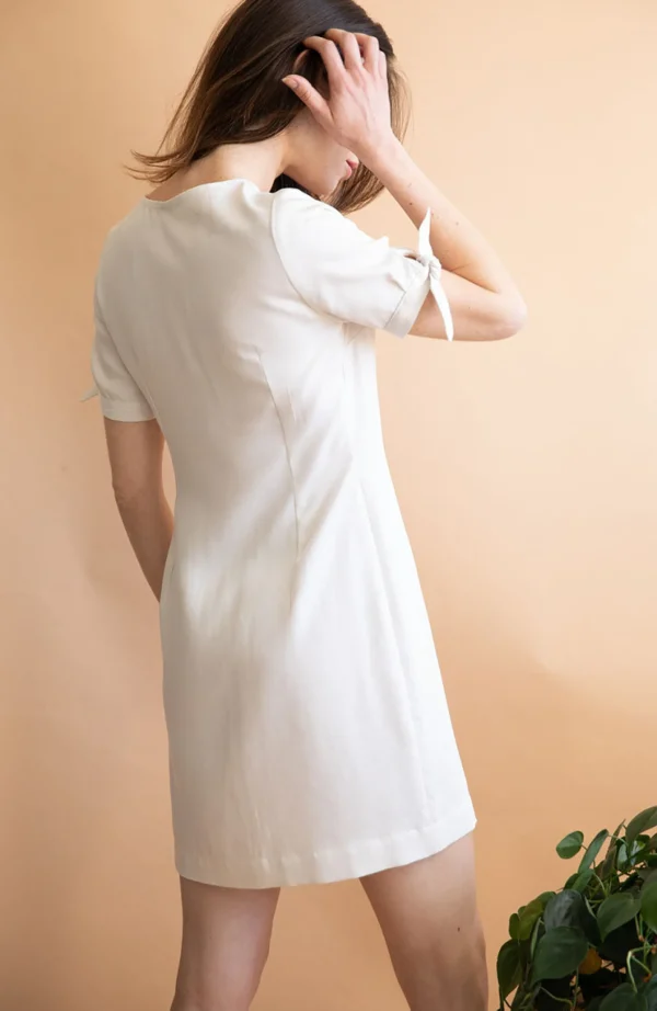 Kurzes Kleid aus Tencel Saule Ekru