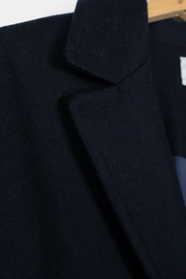 Langer Damen Wolle-Mantel Mara Navy