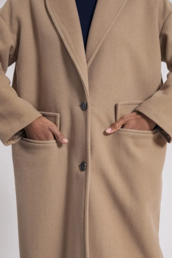 Langer Damenmantel MARA in Beige