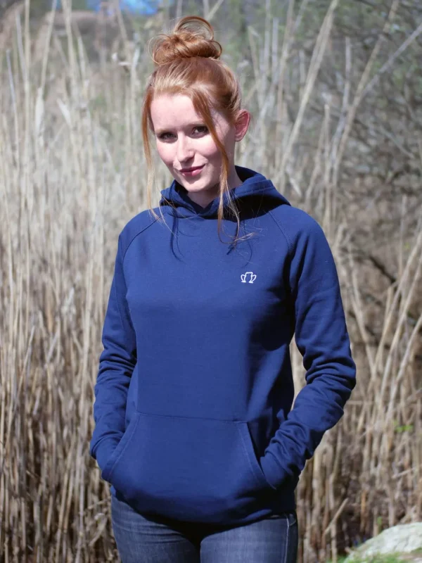 Le Bequemer Kapuzenpullover aus Bio-Baumwolle Blau