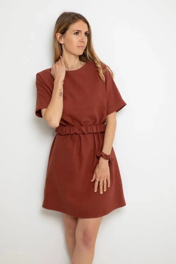 Leinenkleid Romane Sepia