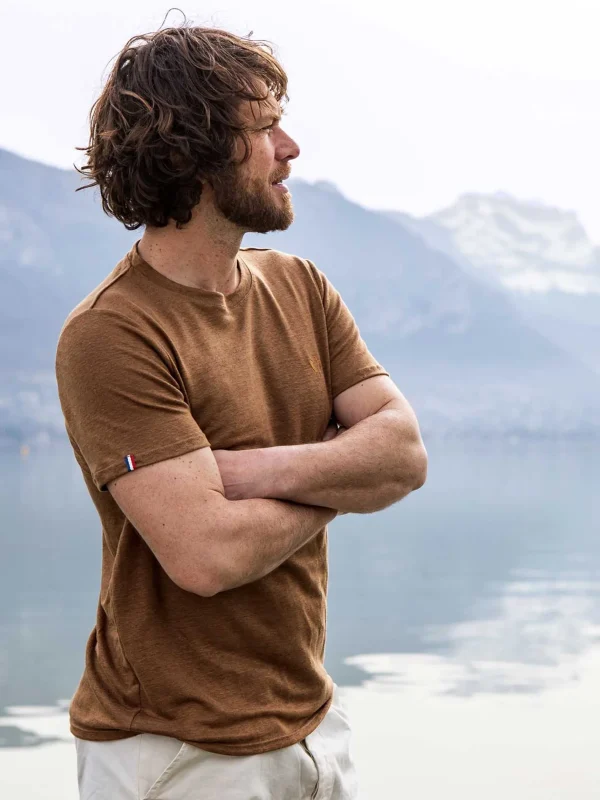 Leinen-T-Shirt L'Indispensable Braun