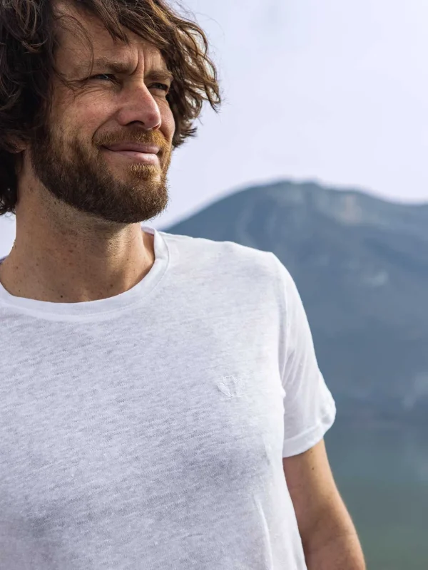 Leinen-T-Shirt L'indispensable Weiss