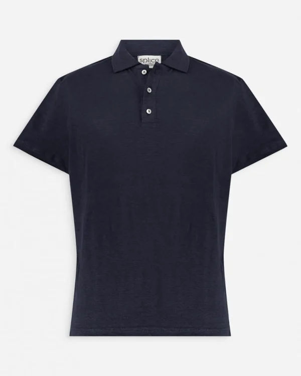 Lincontournable Herren-Poloshirt aus Leinen, Marineblau