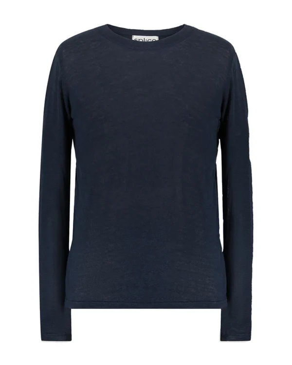 Linterpellant Herren-Leinenpullover Schieferblau