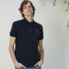 Marineblaues Baumwoll-Poloshirt Felice